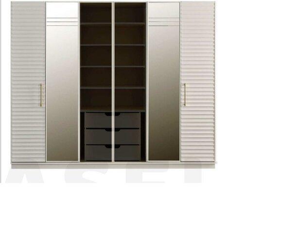 Designer wardrobe with mirror bedroom luxury furniture wardrobe