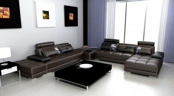 Corner Sofa with USB Living Landscape Leather Sofa XXL Sofas Wolfhagen S/B