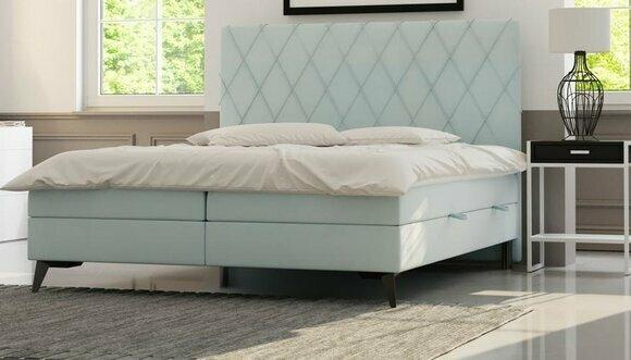 Bedroom Bed Luxury Furniture Upholstery Fabric Modern Design Boxspring Bed