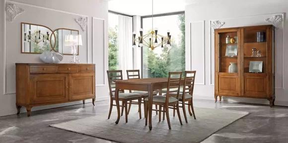Dining room set table 4x chairs sideboard with mirror Klassischе 8tlg