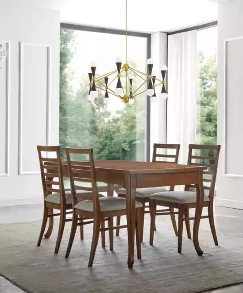 Complete set dining table 4x chairs dining room set wood table 5tlg