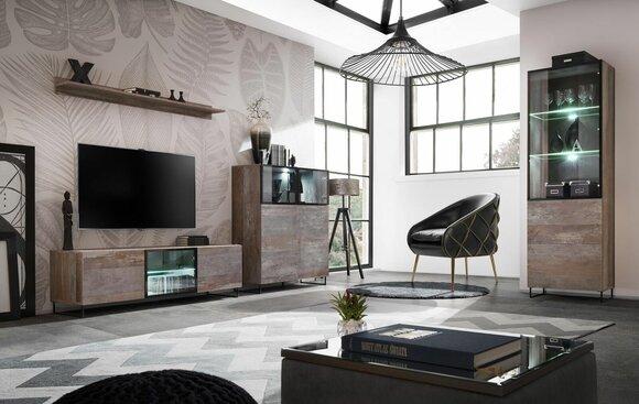 Modern living room set TV stand design furnishing showcase new wood furniture