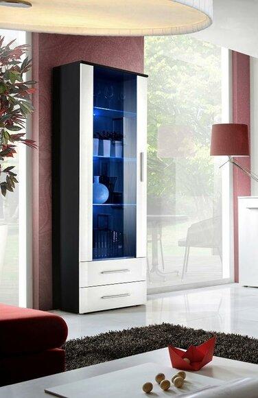 Designer Black Display Cabinet Shelf Wood Cabinet Living Room Furnishings Modern