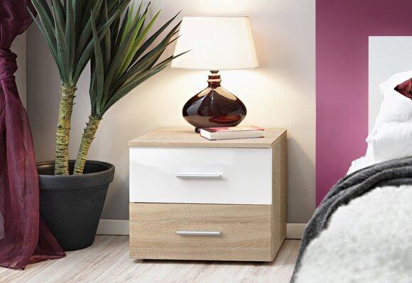 Bedside Table Beige Bedroom Designer Luxury Wood Furnishing Furniture Modern