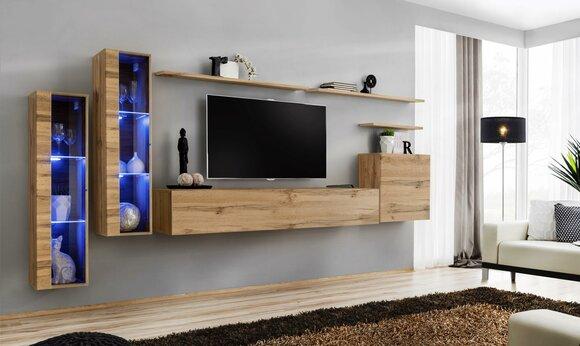 Living Room Furniture Set 7pcs Luxury Furniture Designer Wall Cabinet Wall Shelf