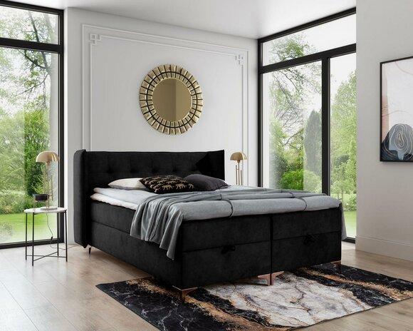 Bedroom designer furniture double bed wood upholstered furniture luxury box spring bed