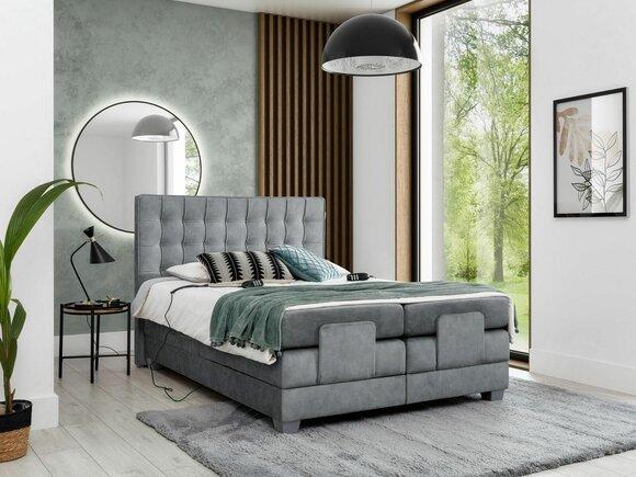 Modern bed grey double bed 160x200cm bedroom design modern furnishings