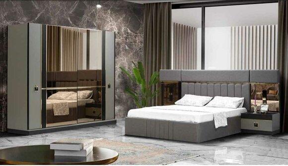 Bed Bedside table Wardrobe 4pc Bedroom Set Design Luxury New