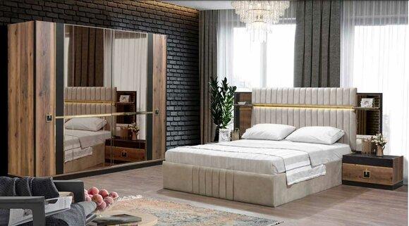 Bed Bedside table Wardrobe 4 pcs Bedroom Set Design Modern New