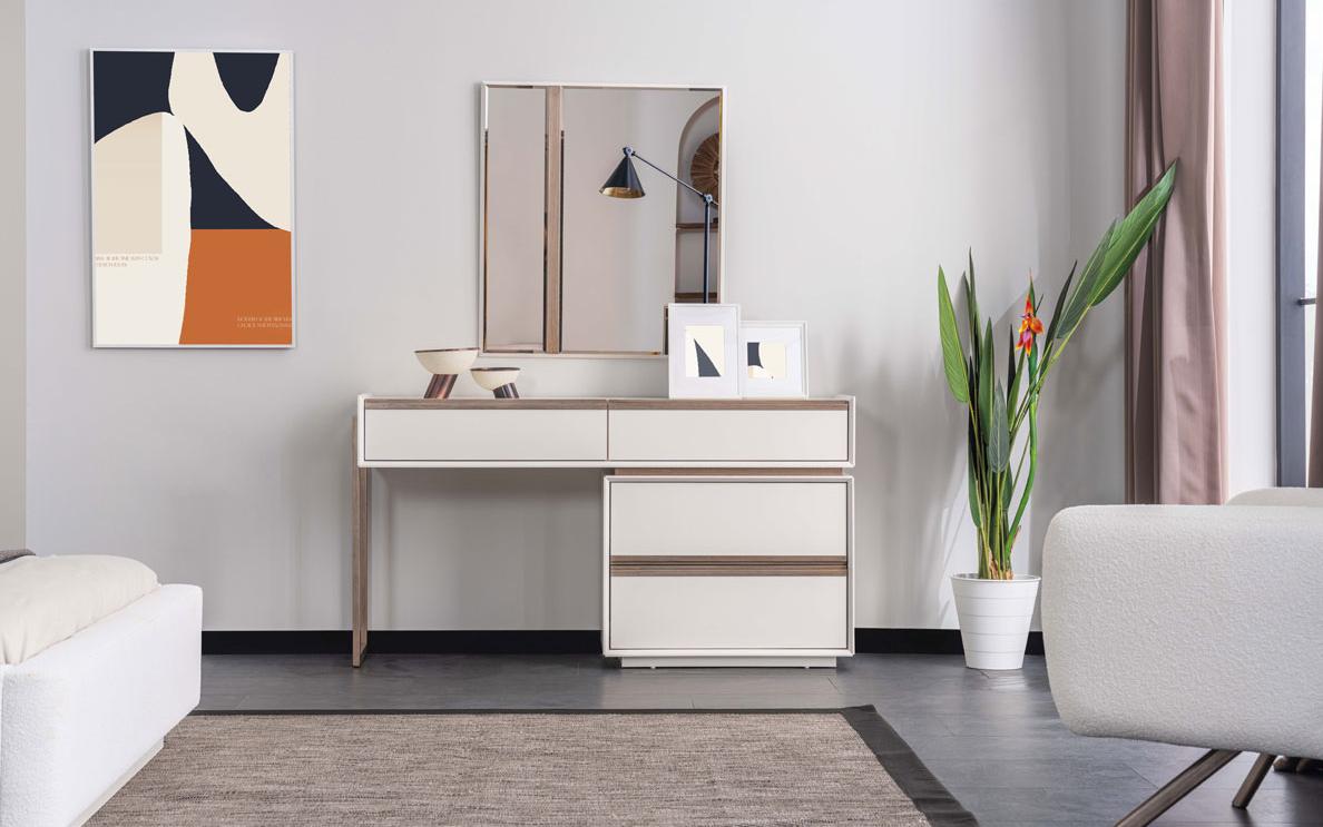 White dressing table Designer dressing table Bedroom Robust table