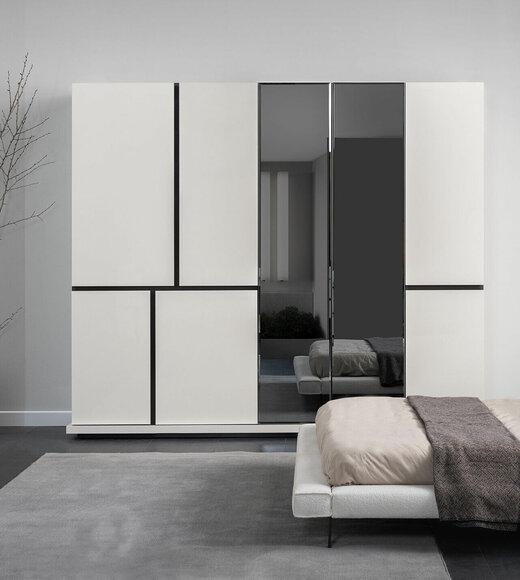 Bedroom White and black wardrobe Luxurious wooden wardrobes New