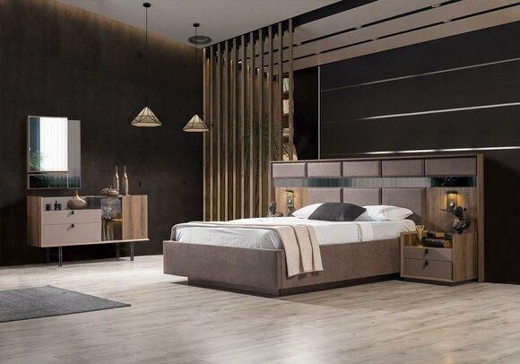 Modern bedroom set Perfect bed 2x bedside tables and dressing table