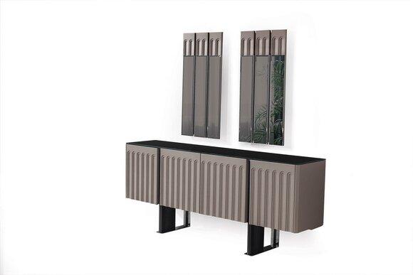 Modern dining room set Consists of sideboard and 2x mirror Perfect 3-piece set.