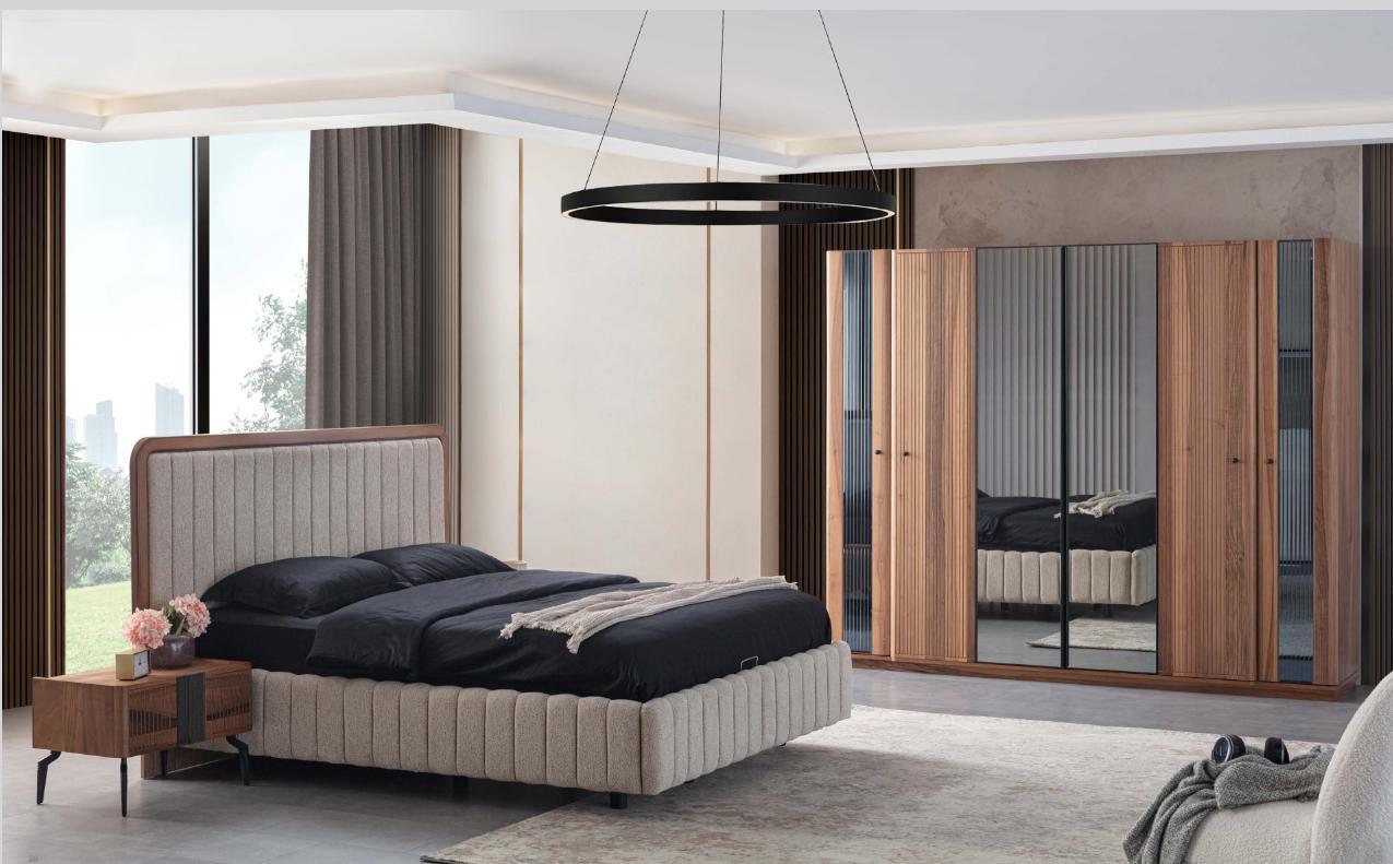 Exclusive Bedroom Set Bed 2x Bedside Tables and Wardrobe 4 pcs.