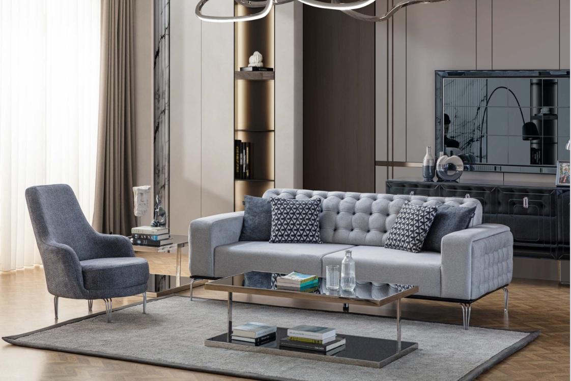 Exclusive Living Room Set of 2 pcs. Sofa Set 3 Seater and Armchair New