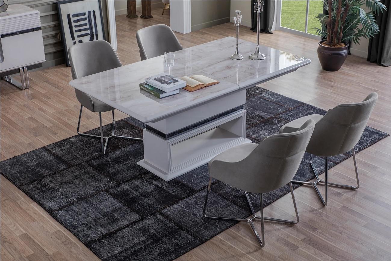 Modern Dining Room Set Consists of 5 pcs. Dining Table and 4x Chairs Novelty