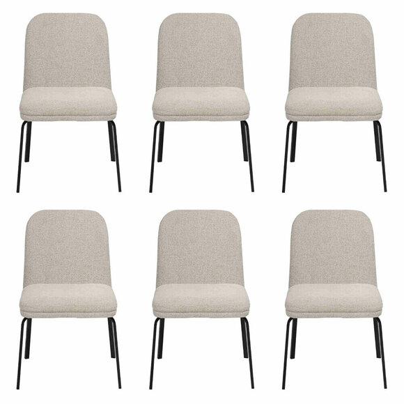 Group set chairs 6x chair set textile upholstered seat stainless steel dining room new