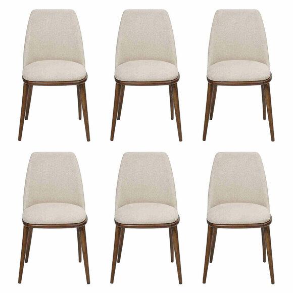 Modern dining room white 6x chairs wood furniture chairs luxury design furnishings