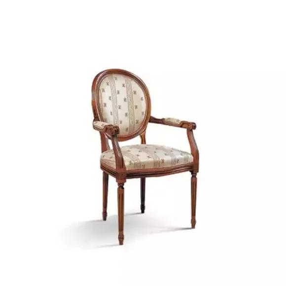 Chair with Armrest Armchair Dining Room Wood Armchair Design Furniture Beige