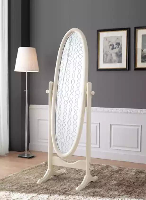 Mirror floor mirror large wooden frame living room 57x164cm Beige