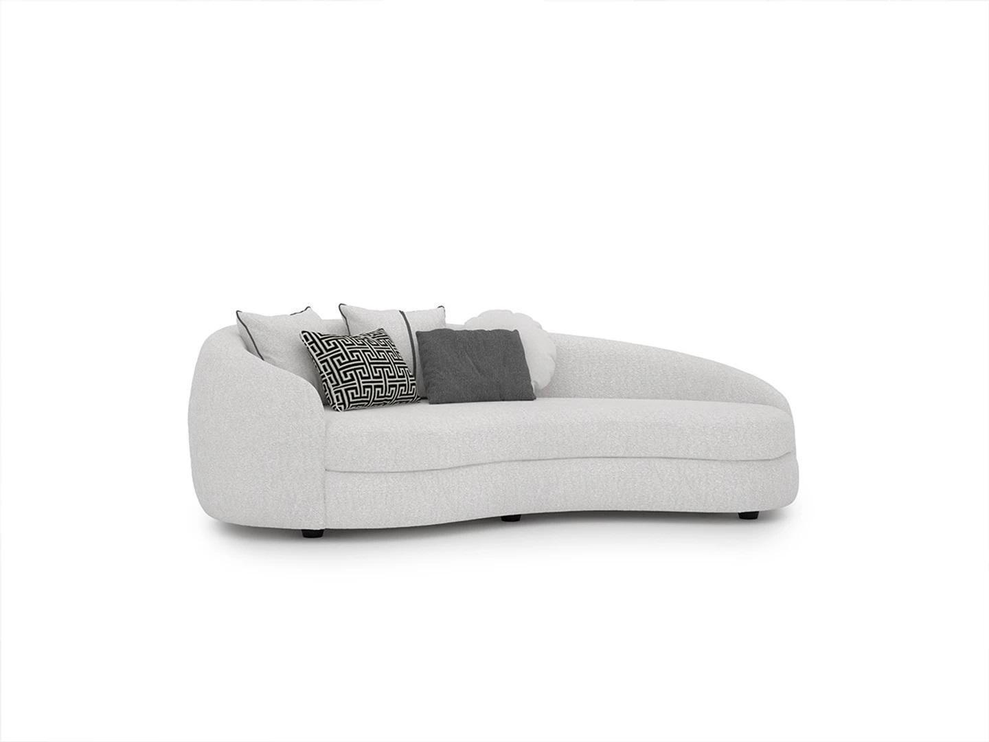 Luxury White Three Seater Sofa Modern Upholstered Furniture Couch Textile Designer Furnishings