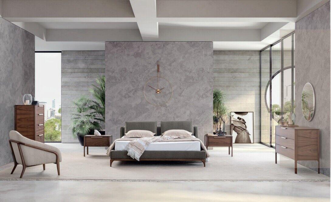 Bedroom complete set bed 2x bedside tables chest of drawers wardrobe modern