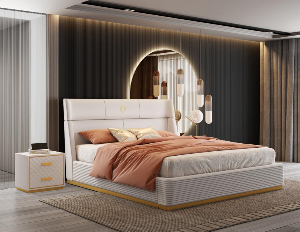 Designer Bed Bedroom Double Bed Beds Luxury Upholstery Hotel New
