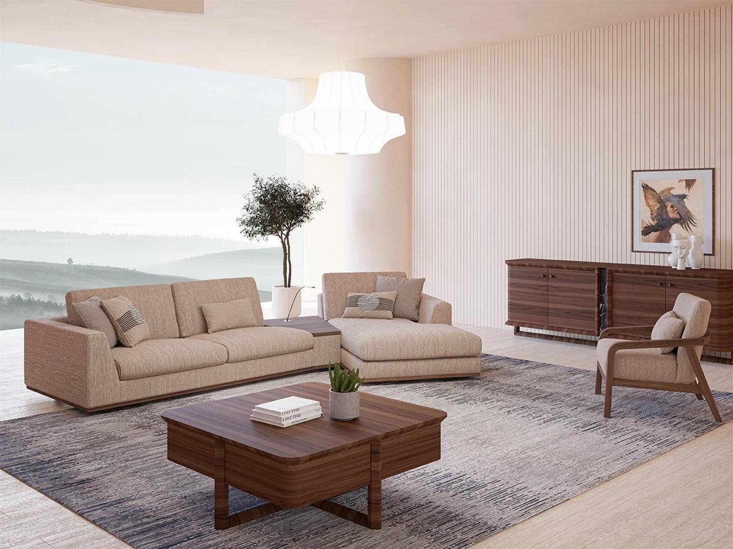 Designer beige sofas L-shaped upholstered furniture corner sofa new luxury armchair living room