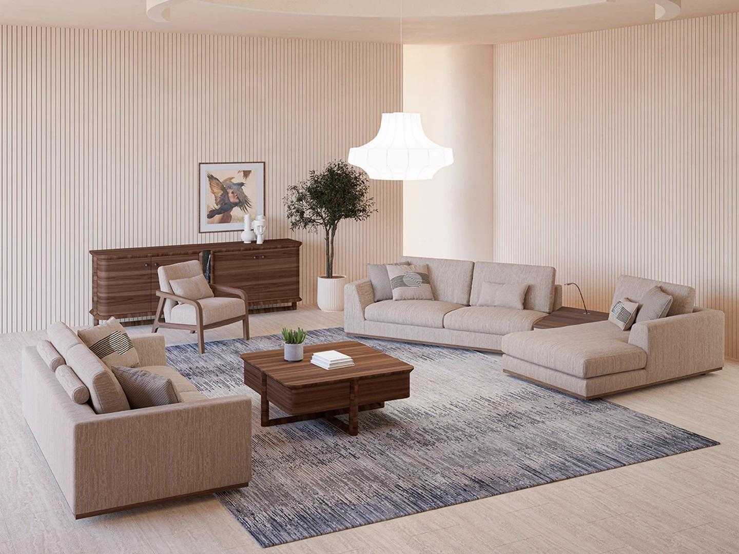 Luxury sofa set Corner sofa L-shaped two-seater sofa Luxury armchair Upholstered furniture