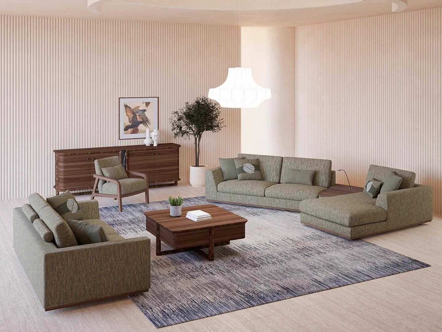 Complete sofa set 3-piece two-seater sofa relax corner sofa L-shape modern armchair