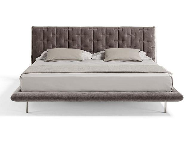 Modern Upholstered Bed Gray Comfort Sleeping Stylish Design Luxury Bed