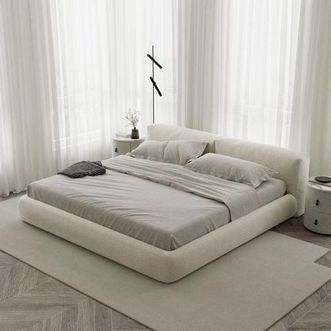 Gray Upholstered Bed Modern Design Comfortable Sleeping Stylish Luxury Bed Elegant