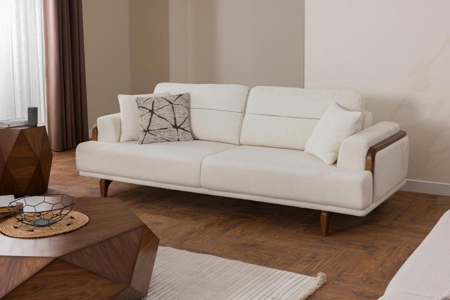 Sofa Modern Cream Colored Couch Big Sofas Comfort Living Room Design 3-Seater