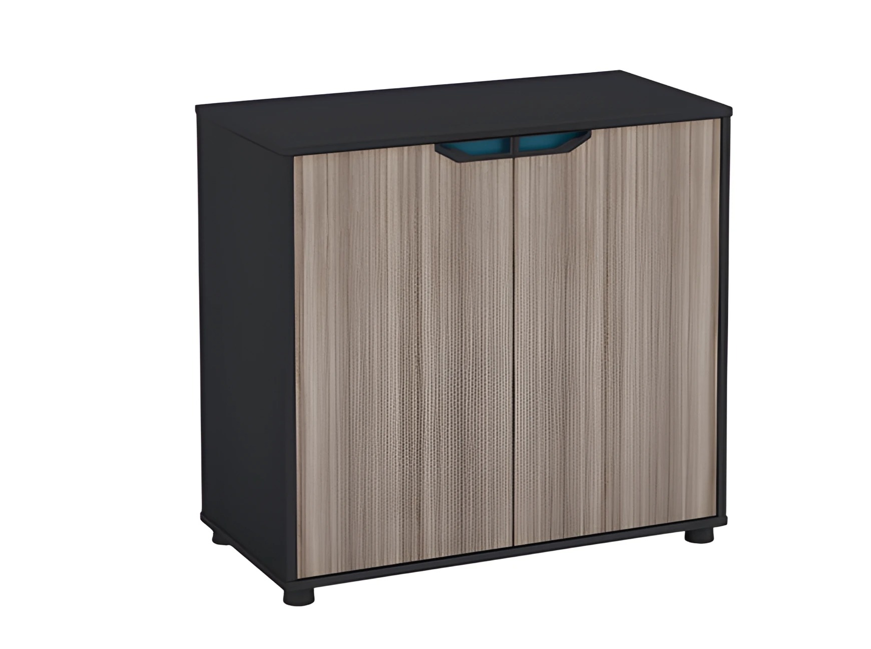 Sideboard compact wood look brown black doors modern cabinet storage office