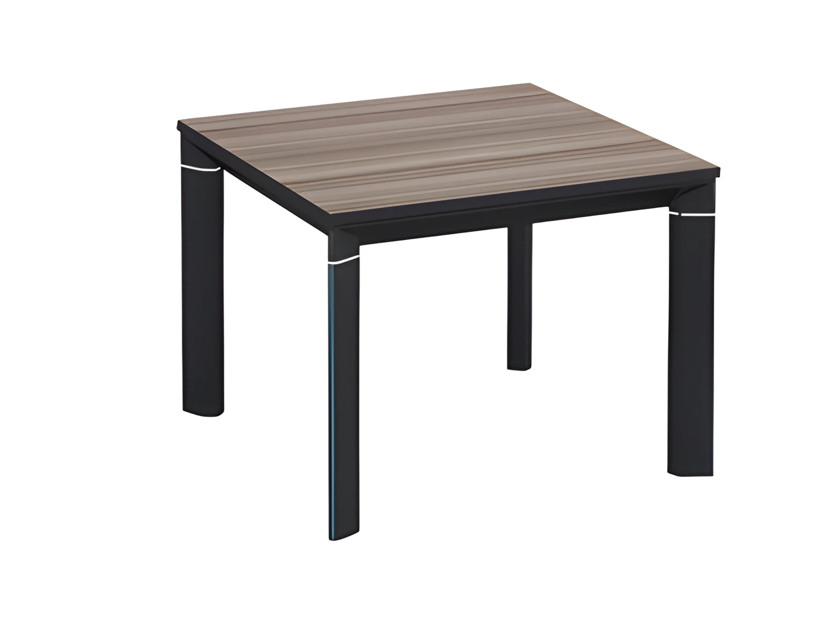 Side table wood look square black metal frame modern living space