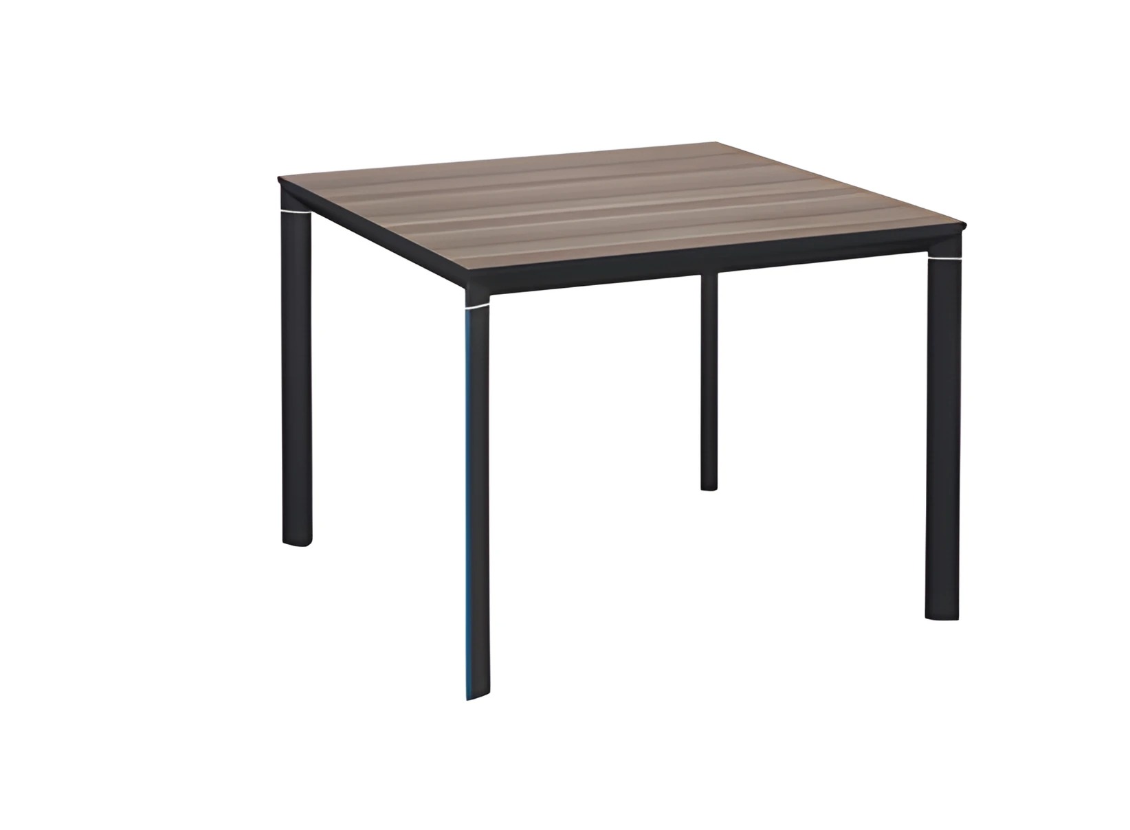 Side table square wood look brown black modern living room design