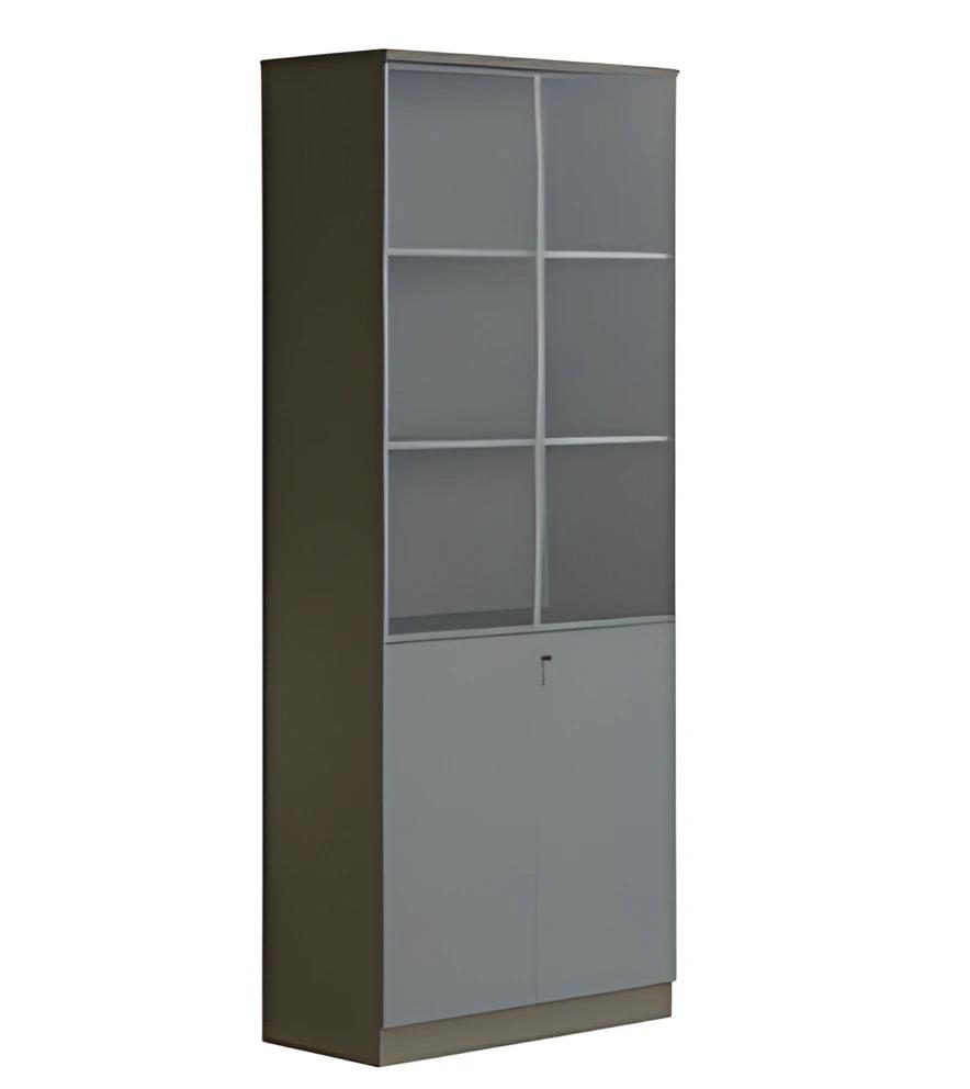 Modern office cabinet brown with shelves and cabinet doors for office storage