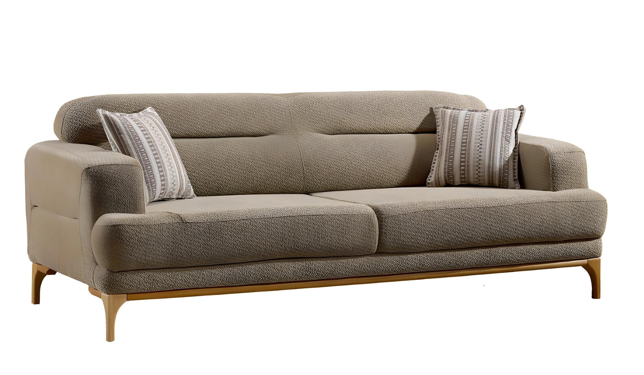 Modern gray fabric sofa for the living room.