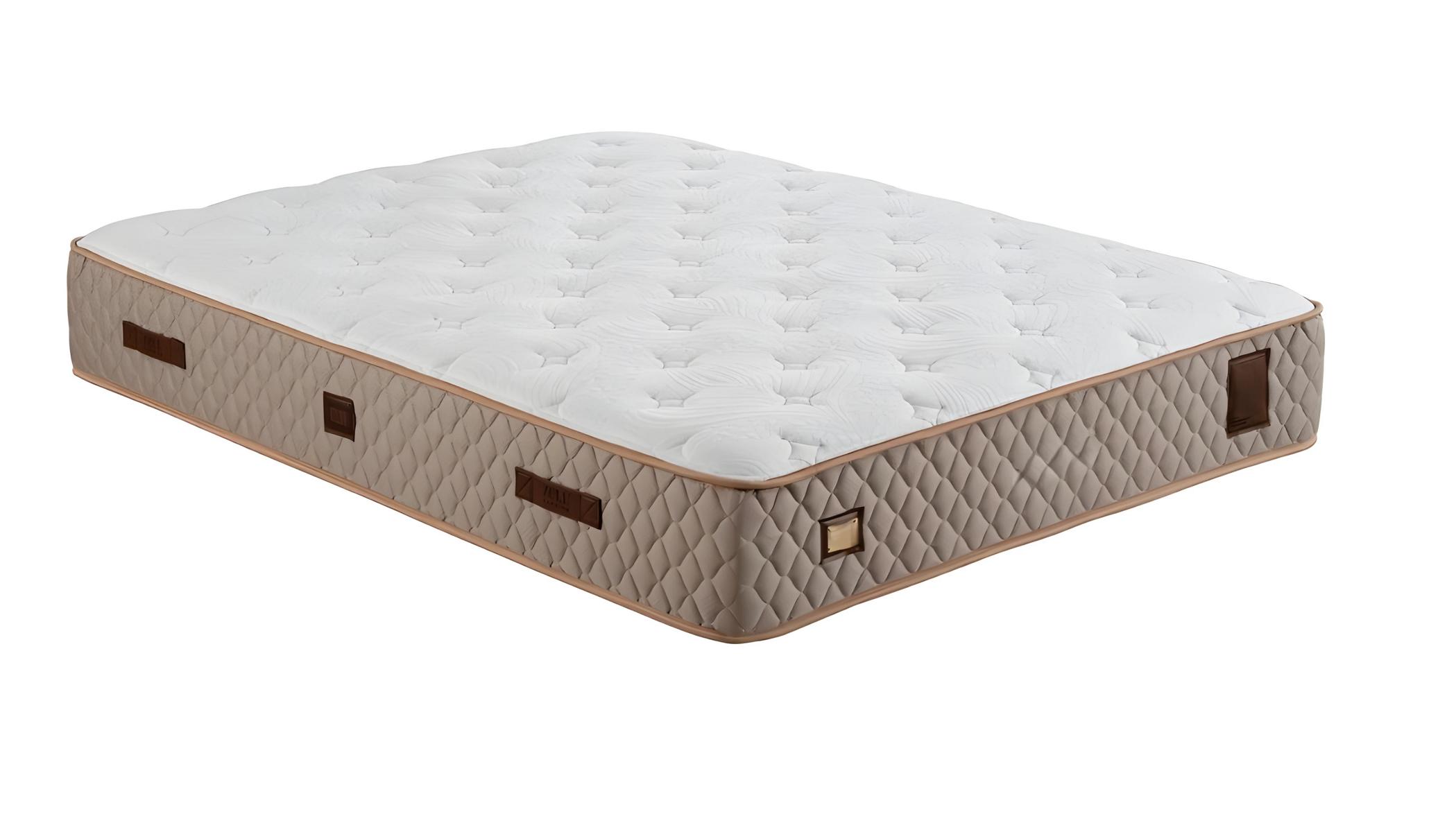 Beige textile mattress for the bedroom, elegant and comfortable.