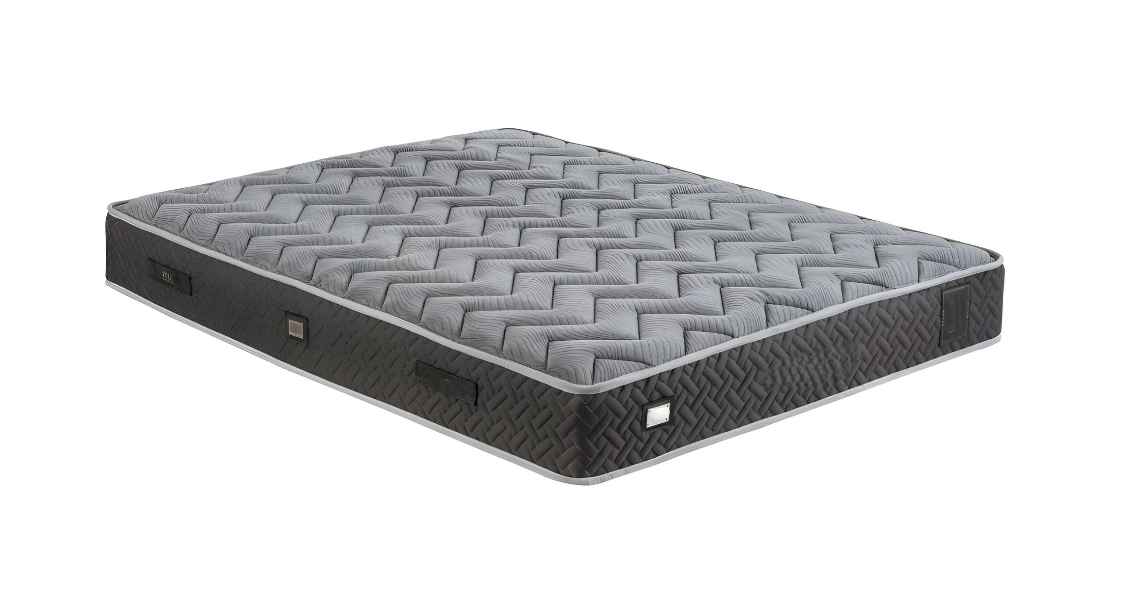 Gray textile mattress for a modern and comfortable bedroom.