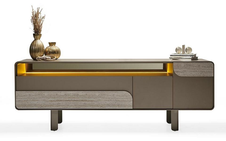 Beige wooden console in an elegant design.