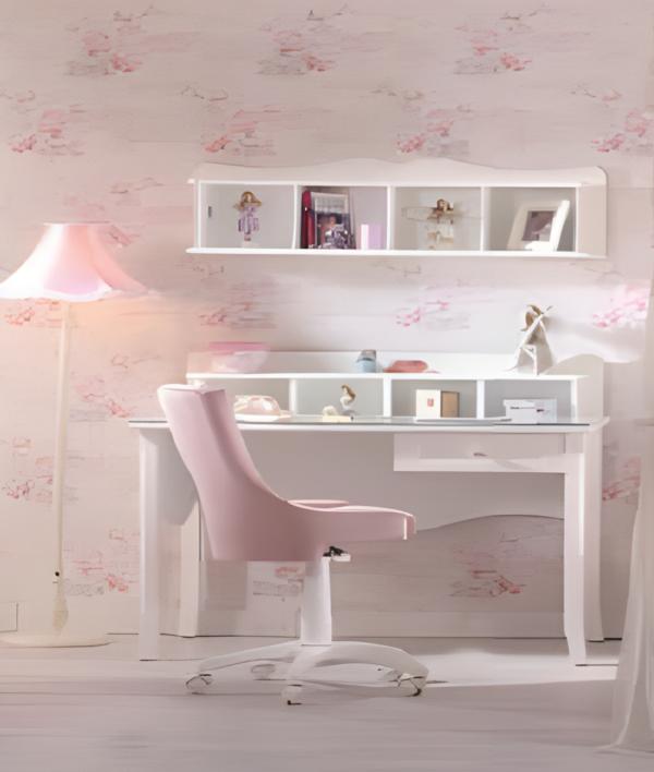 White modern wooden desk with stylish design
