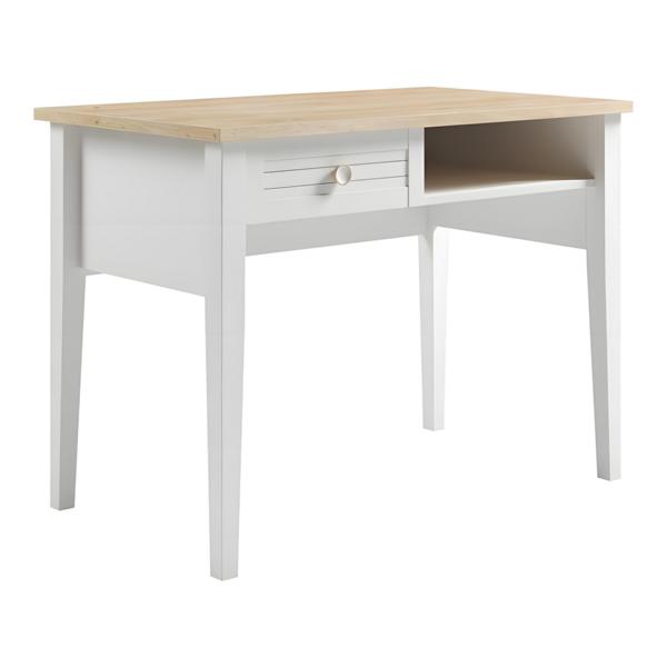 White wooden desk in a modern design