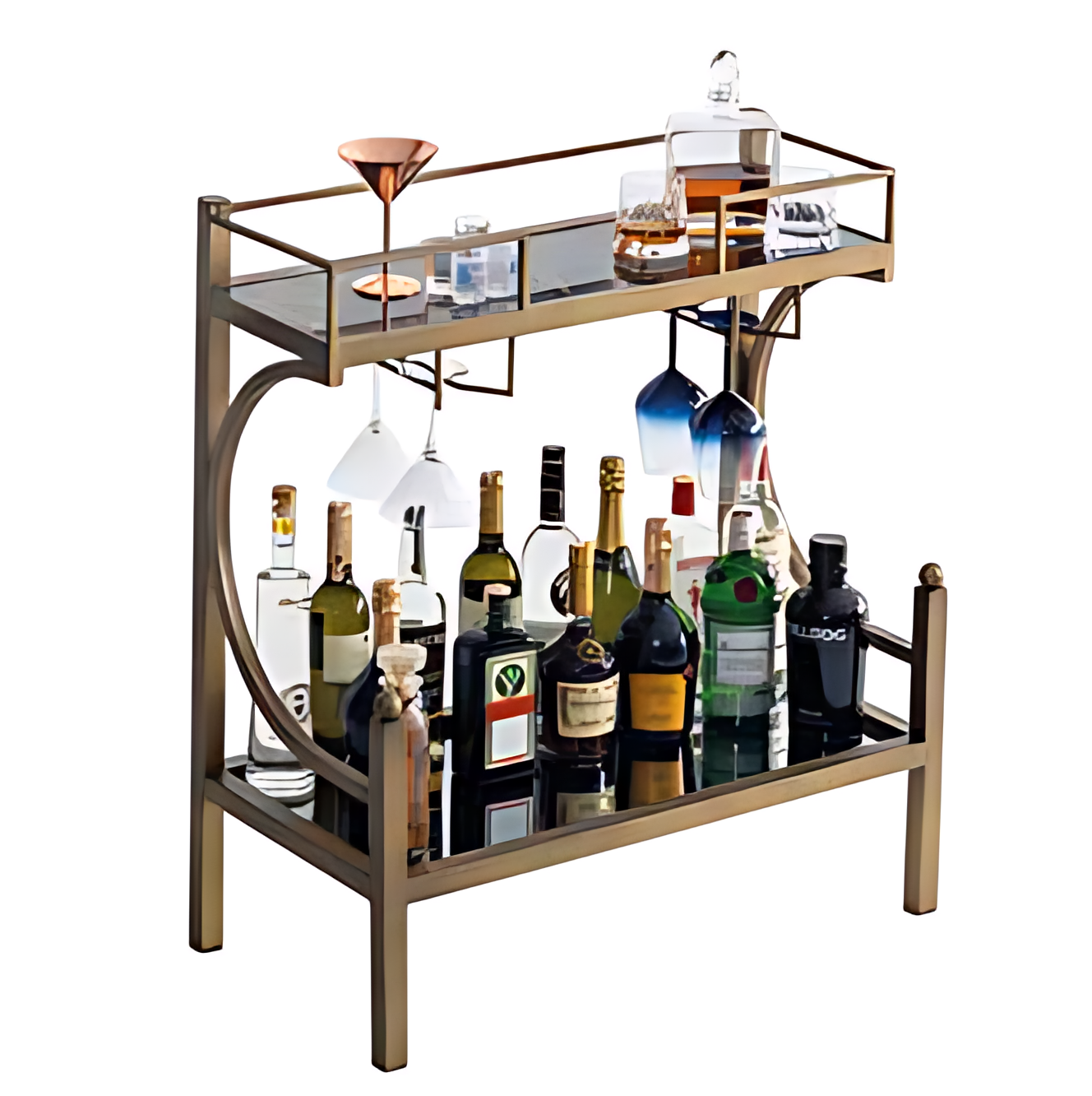Elegant bar table with marble imitation – stylishly serve from the bar cabinet.