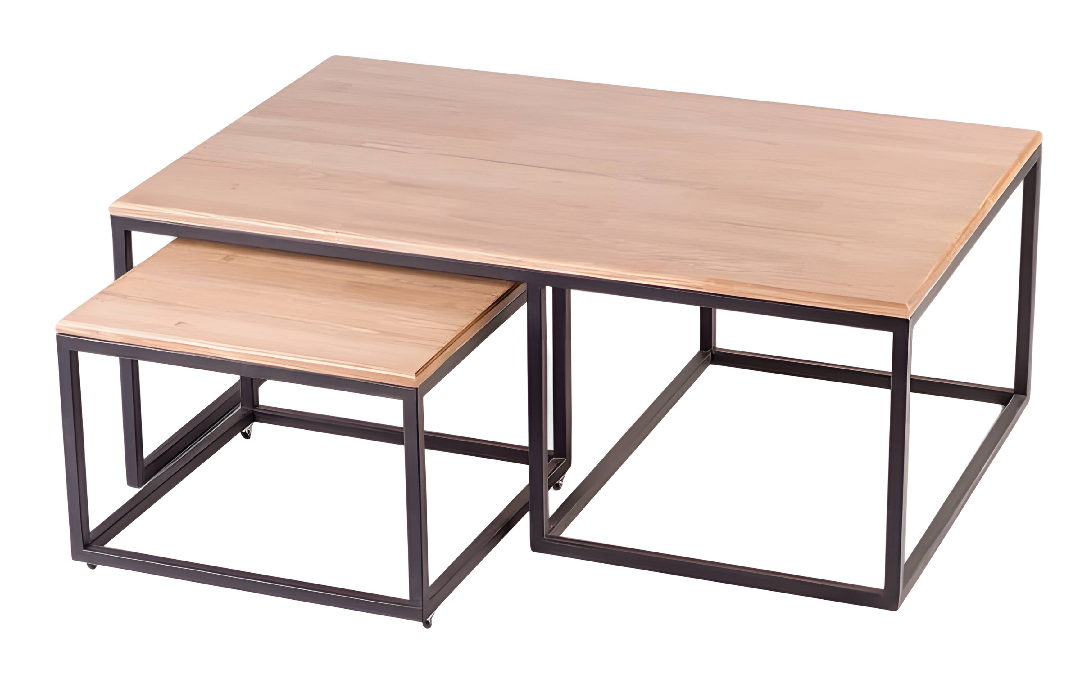 Elegant beige wooden coffee table in a modern style.