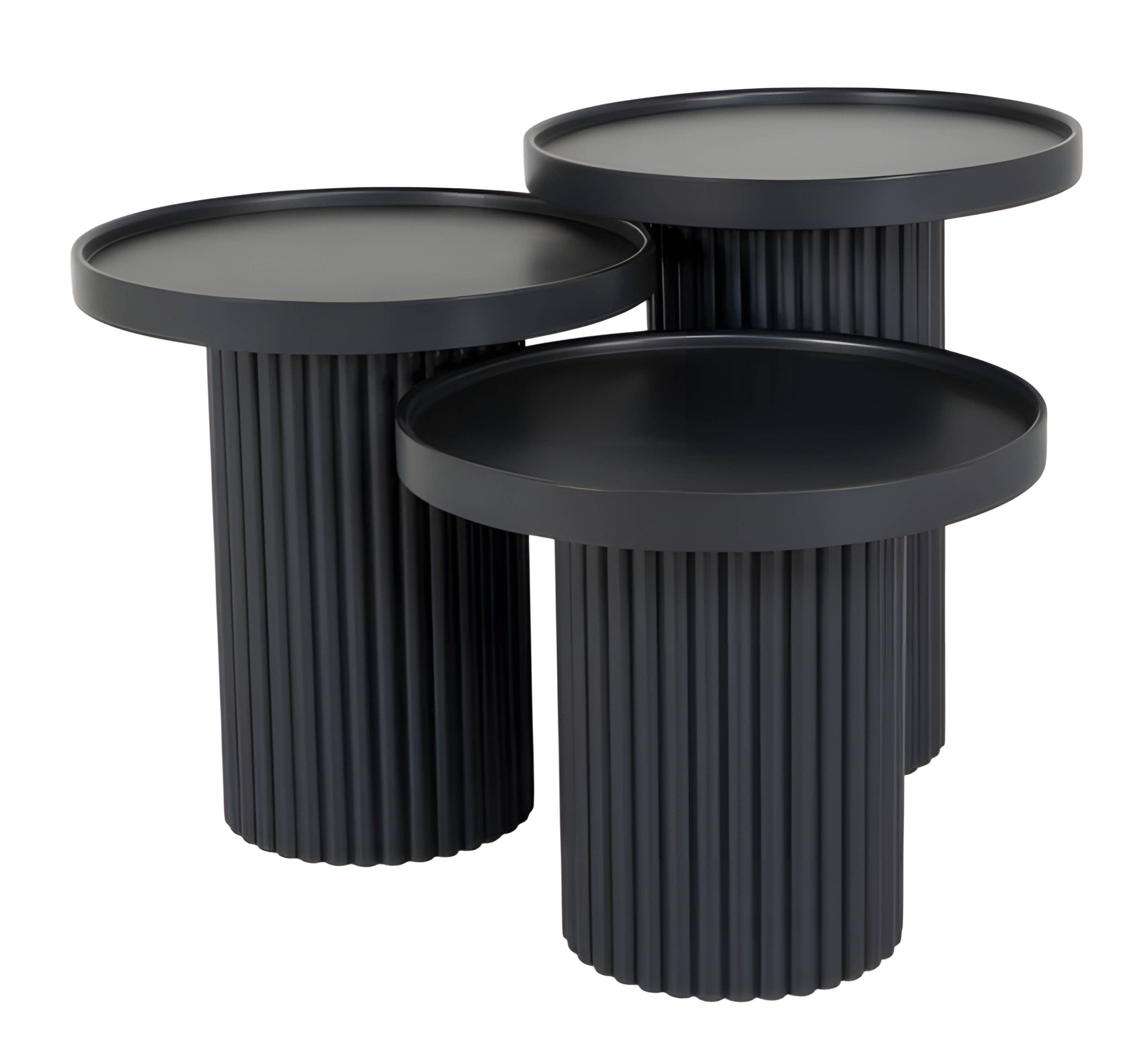 Elegant black side table made of wood in a modern design.
