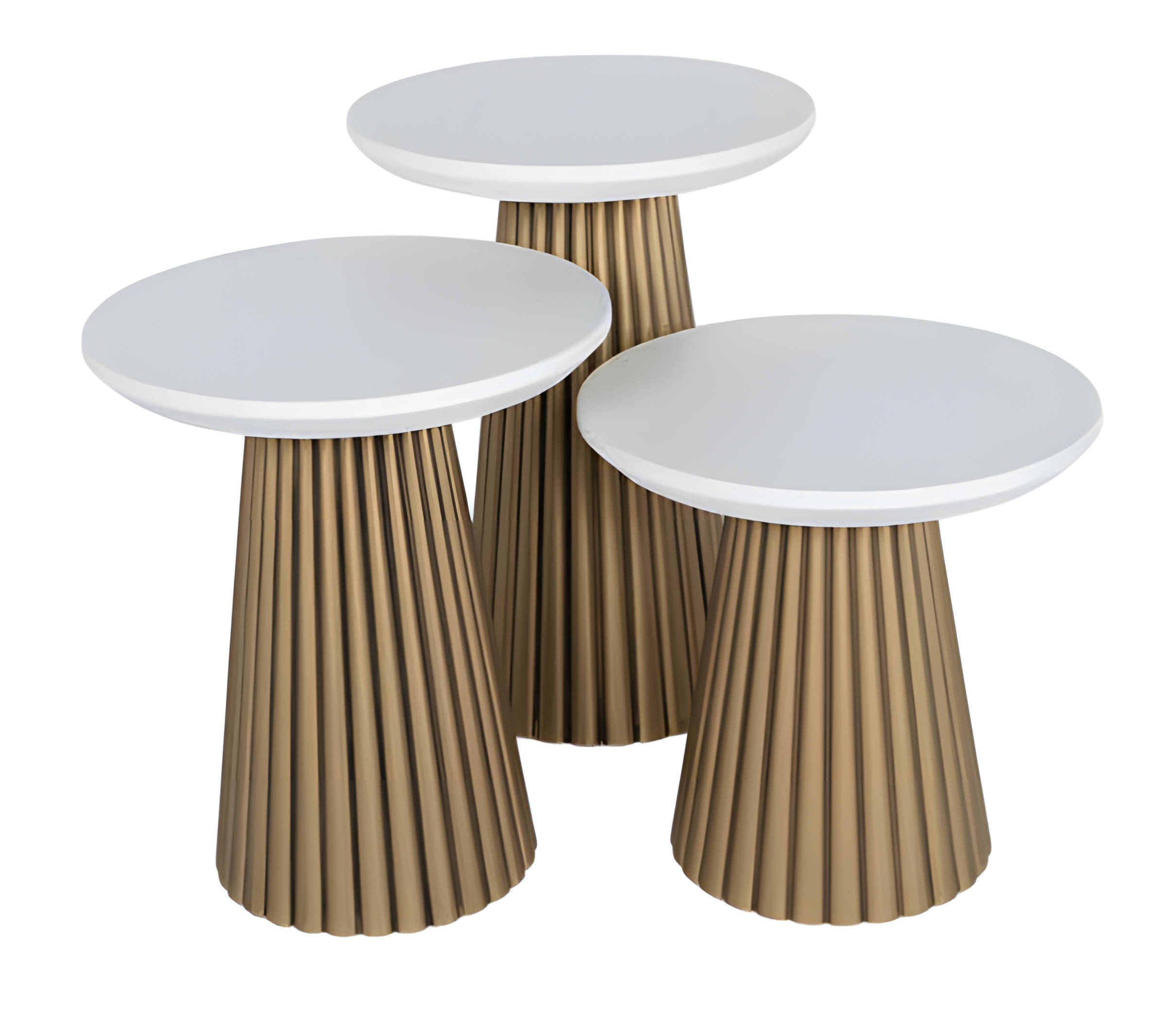 Elegant white side table made of wood in a modern design.