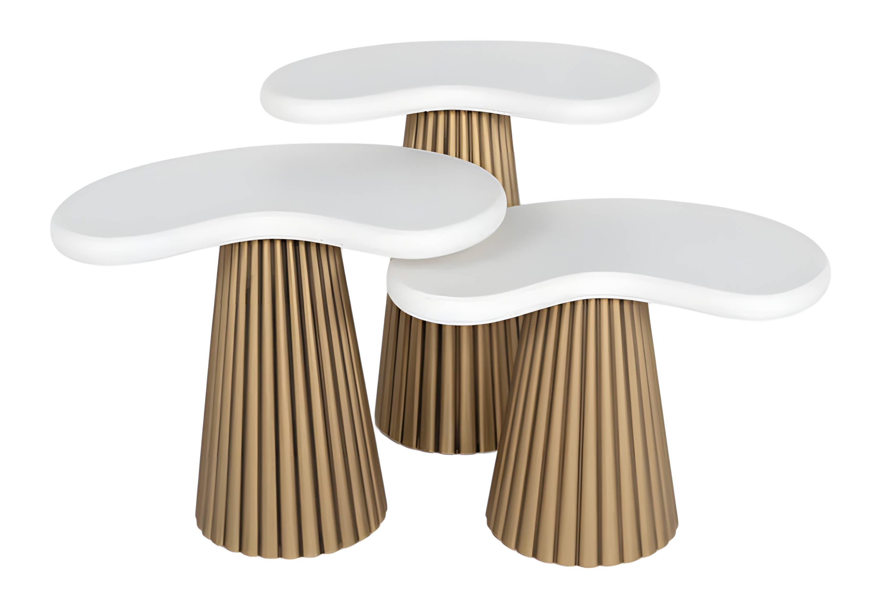 White wooden side table in modern design