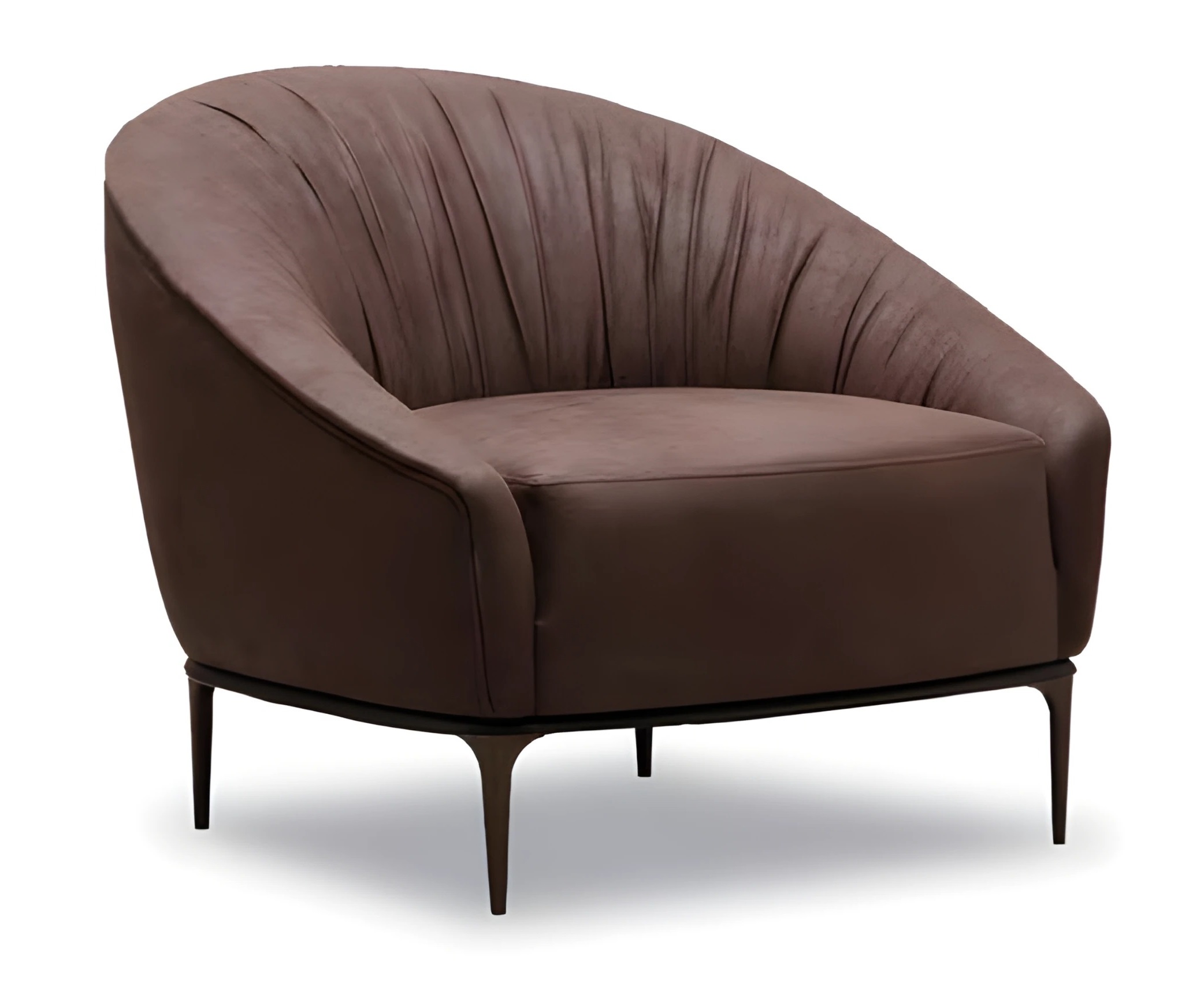 Elegant brown fabric armchair in modern design