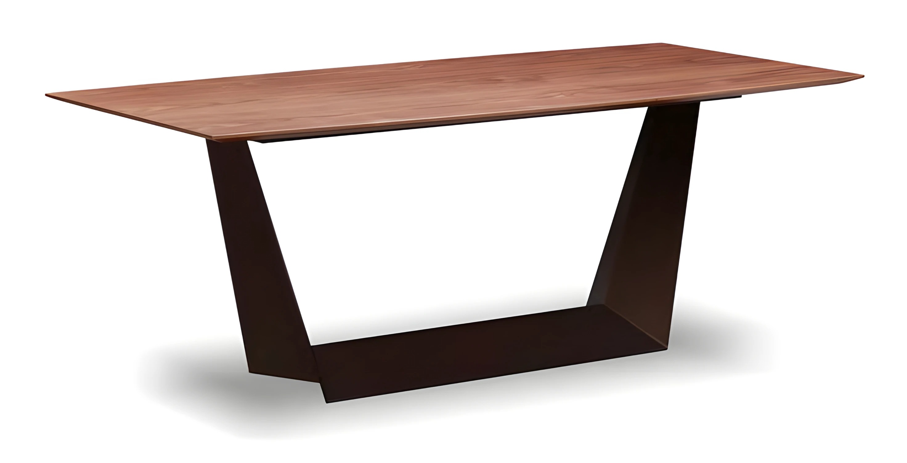 Elegant brown wooden dining table for a modern home.